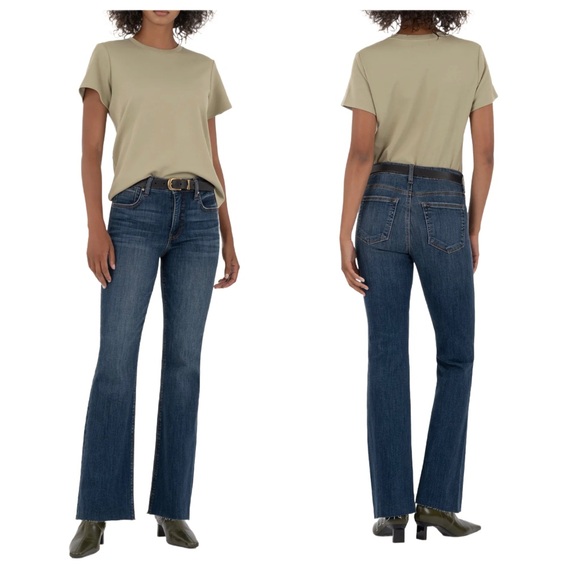 Kut from the Kloth Denim - Kut from the Kloth Stella High Rise Flare Jean Pant 4 Dark Base Wash